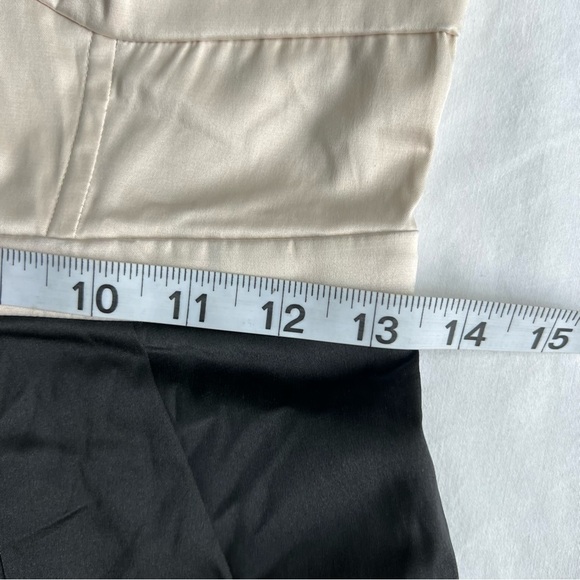 H&m satin color block convertible strapless party dress size 6 nude & black nwt - Picture 11 of 14